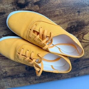 Keds Yellow Canvas Lace-Up Sneakers